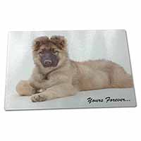 Large Glass Cutting Chopping Board German Shepherd Pup 