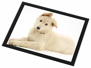 White German Shepherd Black Rim High Quality Glass Placemat