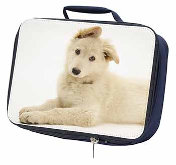 White German Shepherd Navy Insulated School Lunch Box/Picnic Bag