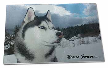 Large Glass Cutting Chopping Board Siberian Husky Dog 