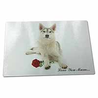 Large Glass Cutting Chopping Board Utonagan with Rose 