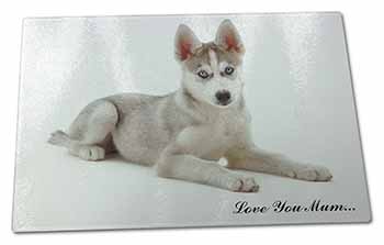 Large Glass Cutting Chopping Board Siberian Husky Dog 