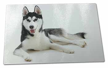 Large Glass Cutting Chopping Board Siberian Husky Dog