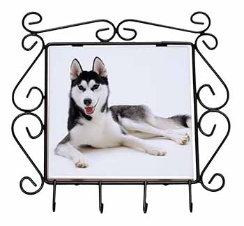 Siberian Husky Dog Wrought Iron Key Holder Hooks