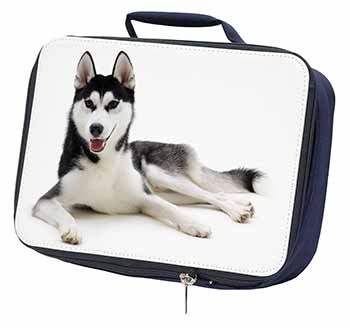 Siberian Husky Dog Navy Insulated School Lunch Box/Picnic Bag