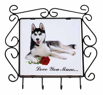 Husky with Rose 