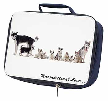 Siberian Husky Family with Love Navy Insulated School Lunch Box/Picnic Bag