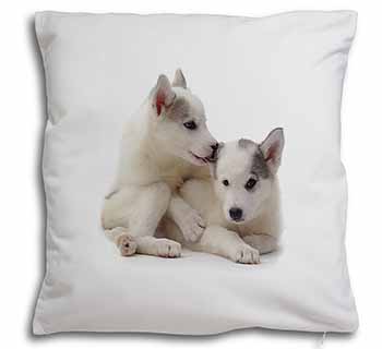 Siberian Husky Soft White Velvet Feel Scatter Cushion