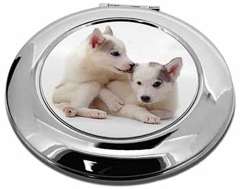 Siberian Husky Make-Up Round Compact Mirror