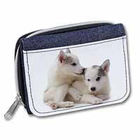 Siberian Husky Unisex Denim Purse Wallet