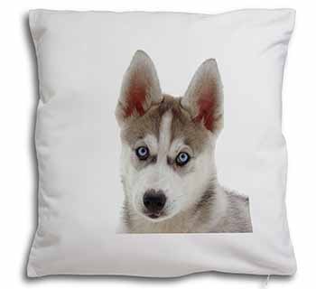 Siberian Husky Soft White Velvet Feel Scatter Cushion