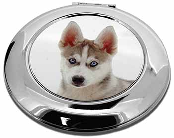 Siberian Husky Make-Up Round Compact Mirror