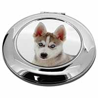 Siberian Husky Make-Up Round Compact Mirror