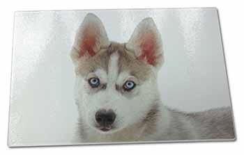 Large Glass Cutting Chopping Board Siberian Husky