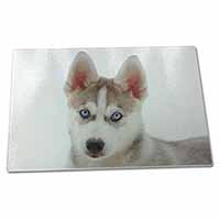 Large Glass Cutting Chopping Board Siberian Husky