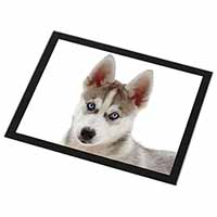 Siberian Husky Black Rim High Quality Glass Placemat