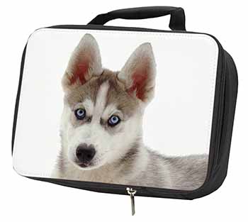 Siberian Husky Black Insulated School Lunch Box/Picnic Bag