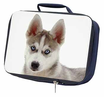 Siberian Husky Navy Insulated School Lunch Box/Picnic Bag