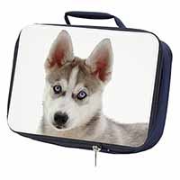 Siberian Husky Navy Insulated School Lunch Box/Picnic Bag