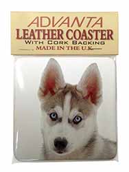 Siberian Husky Single Leather Photo Coaster