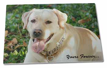 Large Glass Cutting Chopping Board Yellow Labrador 