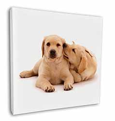 Yellow Labrador Dogs Square Canvas 12"x12" Wall Art Picture Print