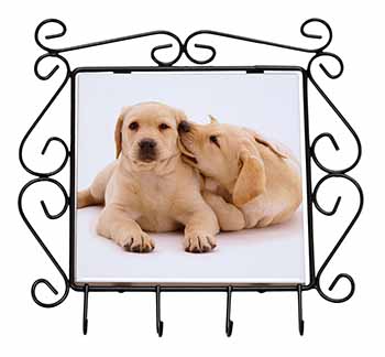 Yellow Labrador Dogs Wrought Iron Key Holder Hooks