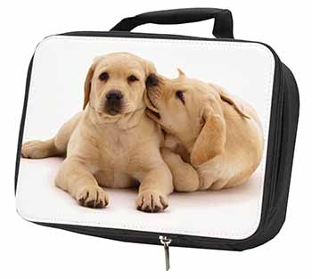 Yellow Labrador Dogs Black Insulated School Lunch Box/Picnic Bag