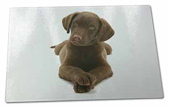 Large Glass Cutting Chopping Board Chocolate Labrador Puppy Dog