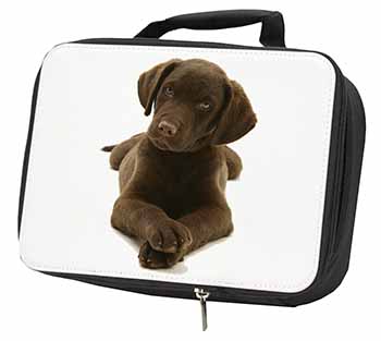 Chocolate Labrador Puppy Dog Black Insulated School Lunch Box/Picnic Bag