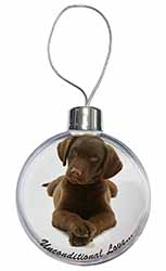 Chocolate Labrador Puppy Christmas Bauble