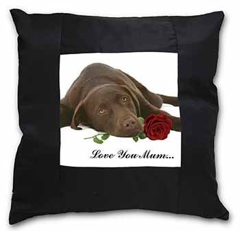 Choc Labrador with Rose 