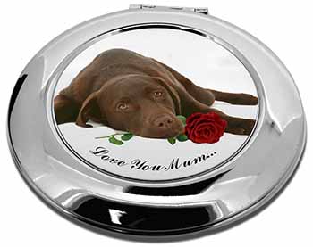 Choc Labrador with Rose 