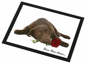 Choc Labrador with Rose 