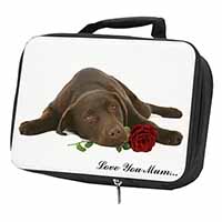 Choc Labrador with Rose 