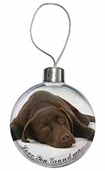 Chocolate Labrador Grandma Christmas Bauble