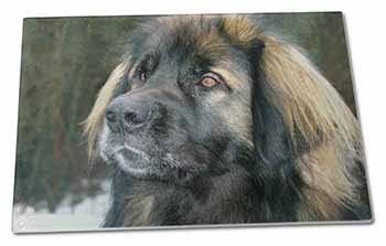 Large Glass Cutting Chopping Board Black Leonberger Dog