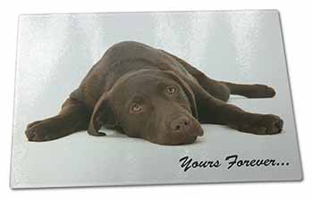 Large Glass Cutting Chopping Board Chocolate Labrador Dog Love