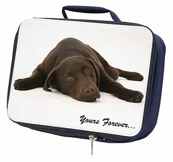 Chocolate Labrador Dog Love Navy Insulated School Lunch Box/Picnic Bag