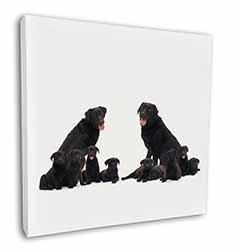 Black Labradors Square Canvas 12"x12" Wall Art Picture Print