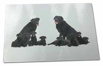 Large Glass Cutting Chopping Board Black Labradors