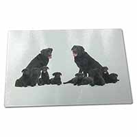 Large Glass Cutting Chopping Board Black Labradors