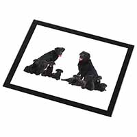 Black Labradors Black Rim High Quality Glass Placemat