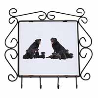 Black Labradors Wrought Iron Key Holder Hooks