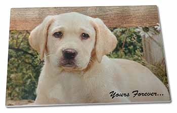 Large Glass Cutting Chopping Board Yellow Labrador Pup 