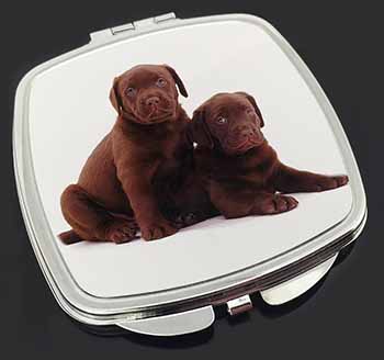 Chocolate Labrador Puppy Dogs Make-Up Compact Mirror