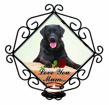 Black Lab with Rose 