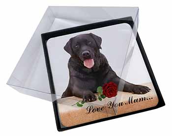 4x Black Lab with Rose 