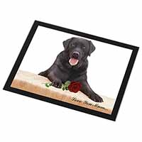 Black Lab with Rose 