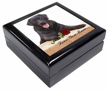 Black Lab with Rose 